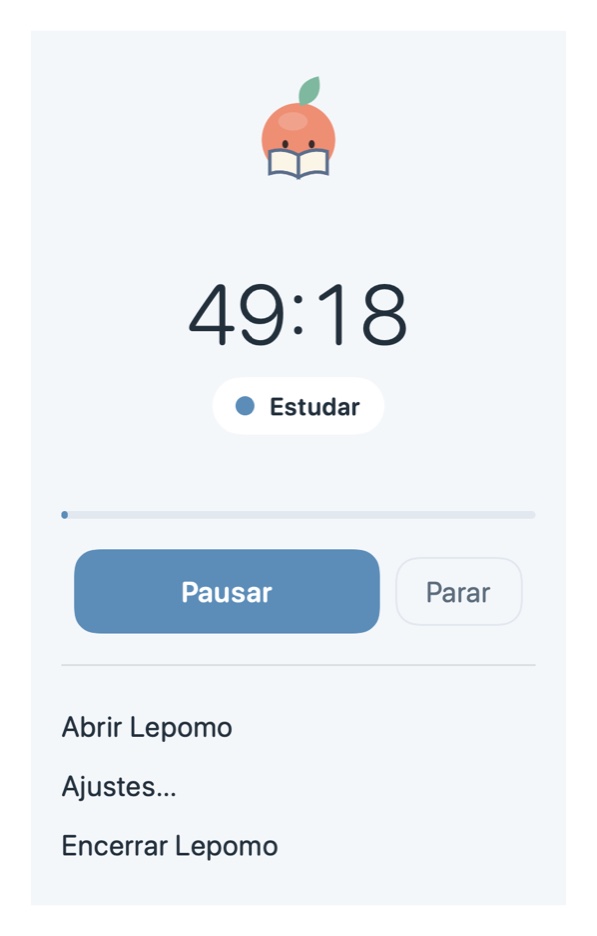 O popover da barra de menus no Mac